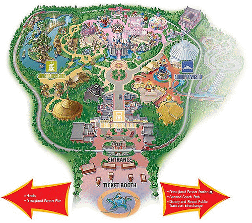 visiting Disneyland+map